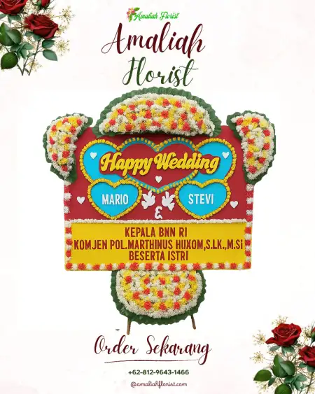 Papan Bunga Pernikahan Galuk
